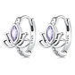 Aros Plata 925 Argollas Huggies Flor de Loto - Miniatura 1