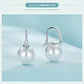 Aros Plata 925 Perla Colgante Blanca - Miniatura 3