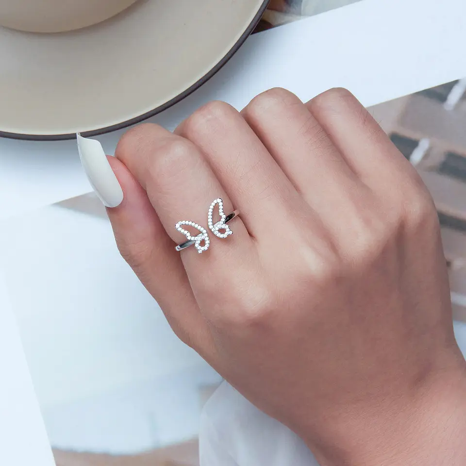 Anillo Plata 925 Mariposa Circones 2
