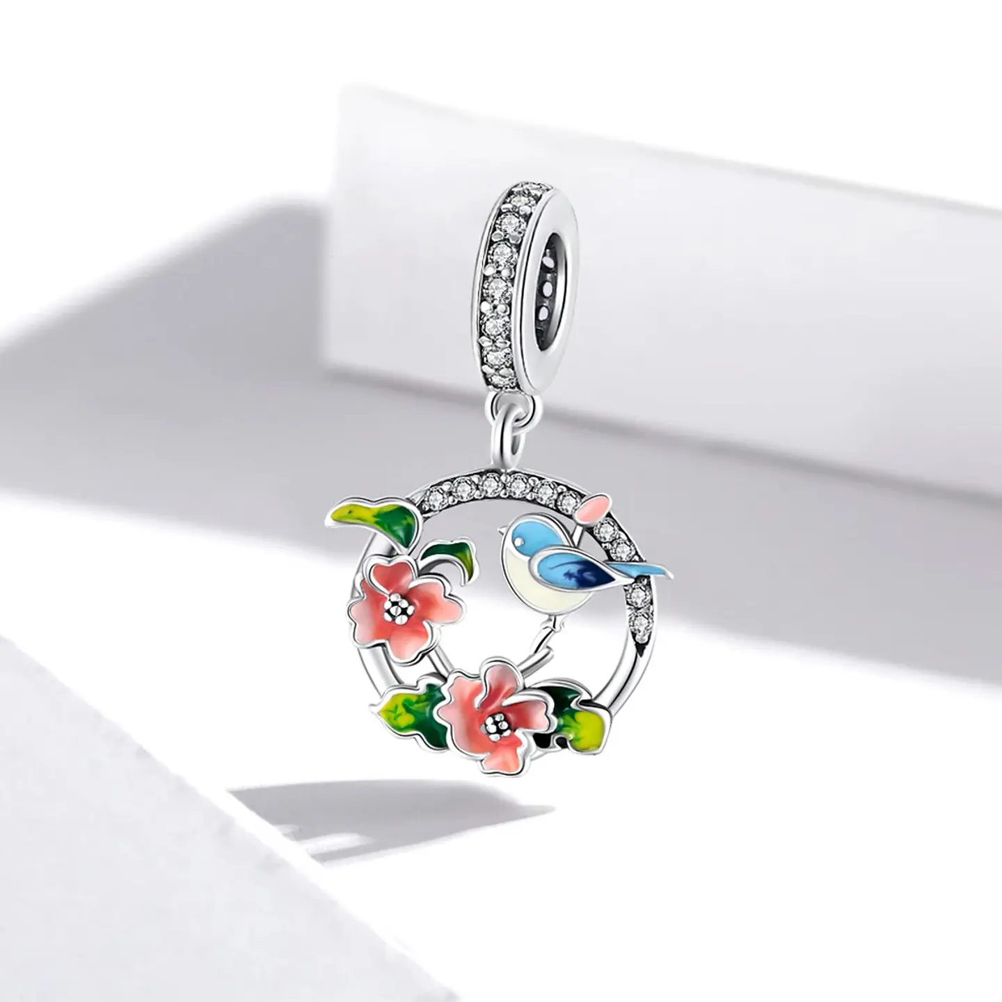 Charm Dije Plata Pajarito Ave de la Suerte 3