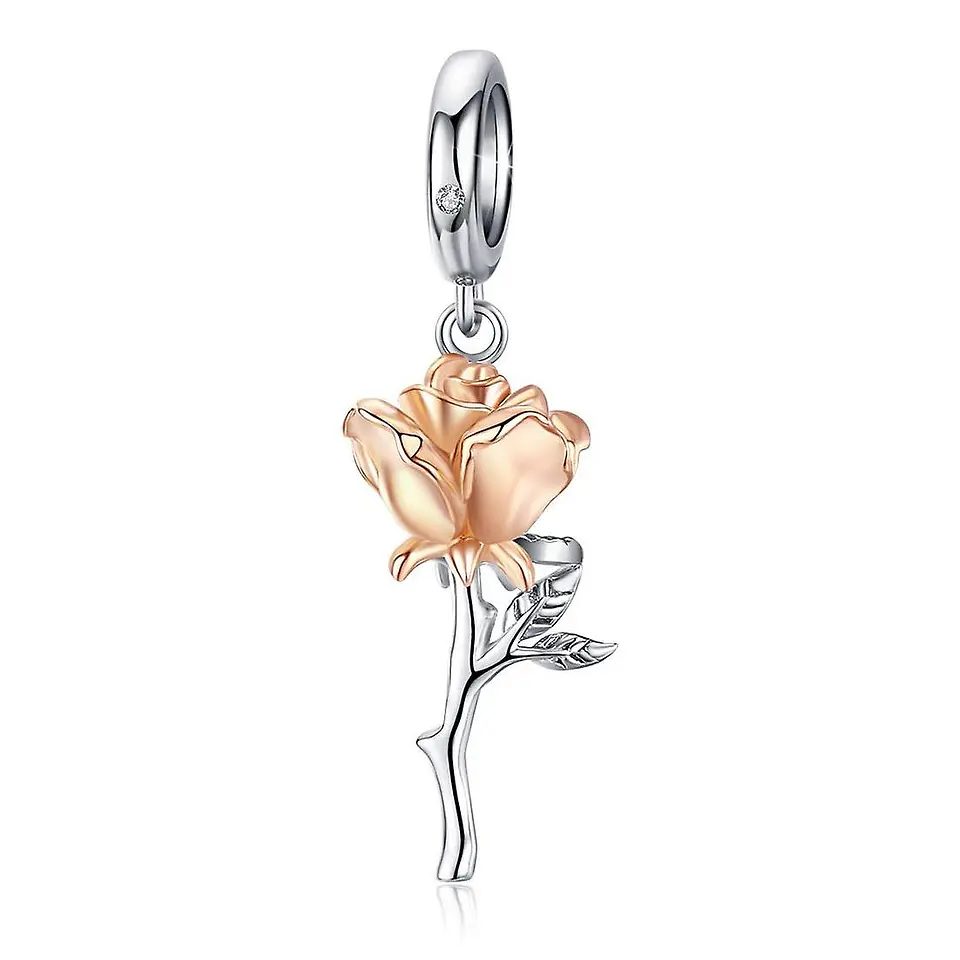 Charm Dije Plata 925 Rosa Dorada 1