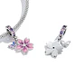 Charm Dije Plata Flor Purpura con Mariposa - Miniatura 3
