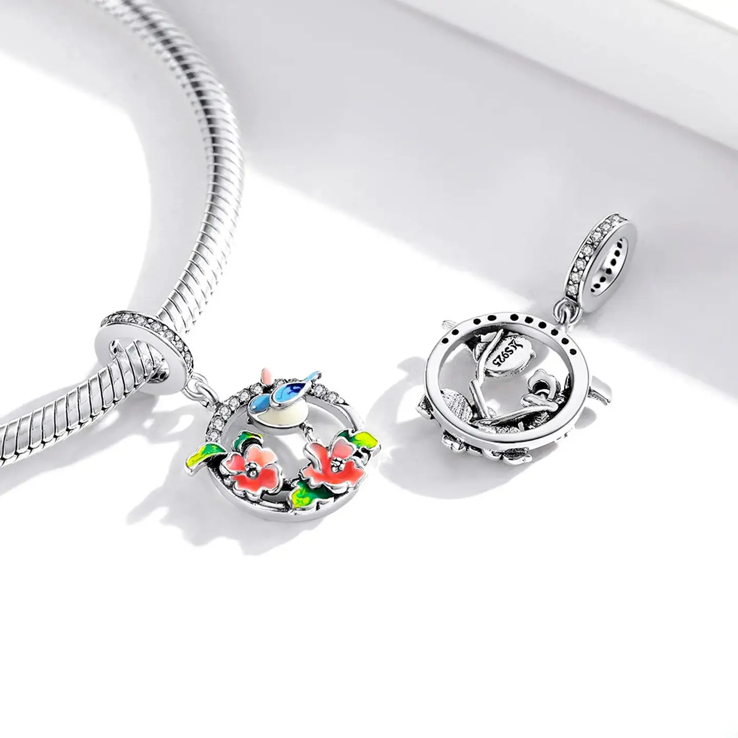 Charm Dije Plata Pajarito Ave de la Suerte 4