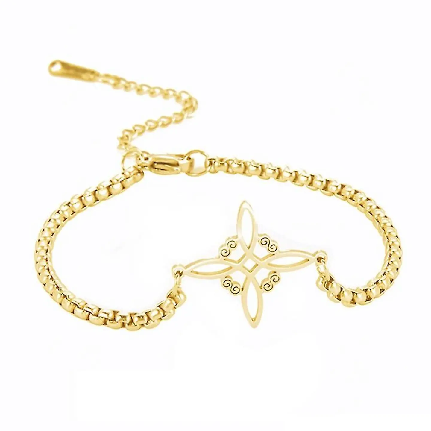 Pulsera Nudo de Bruja Celta Dorada Acero 1