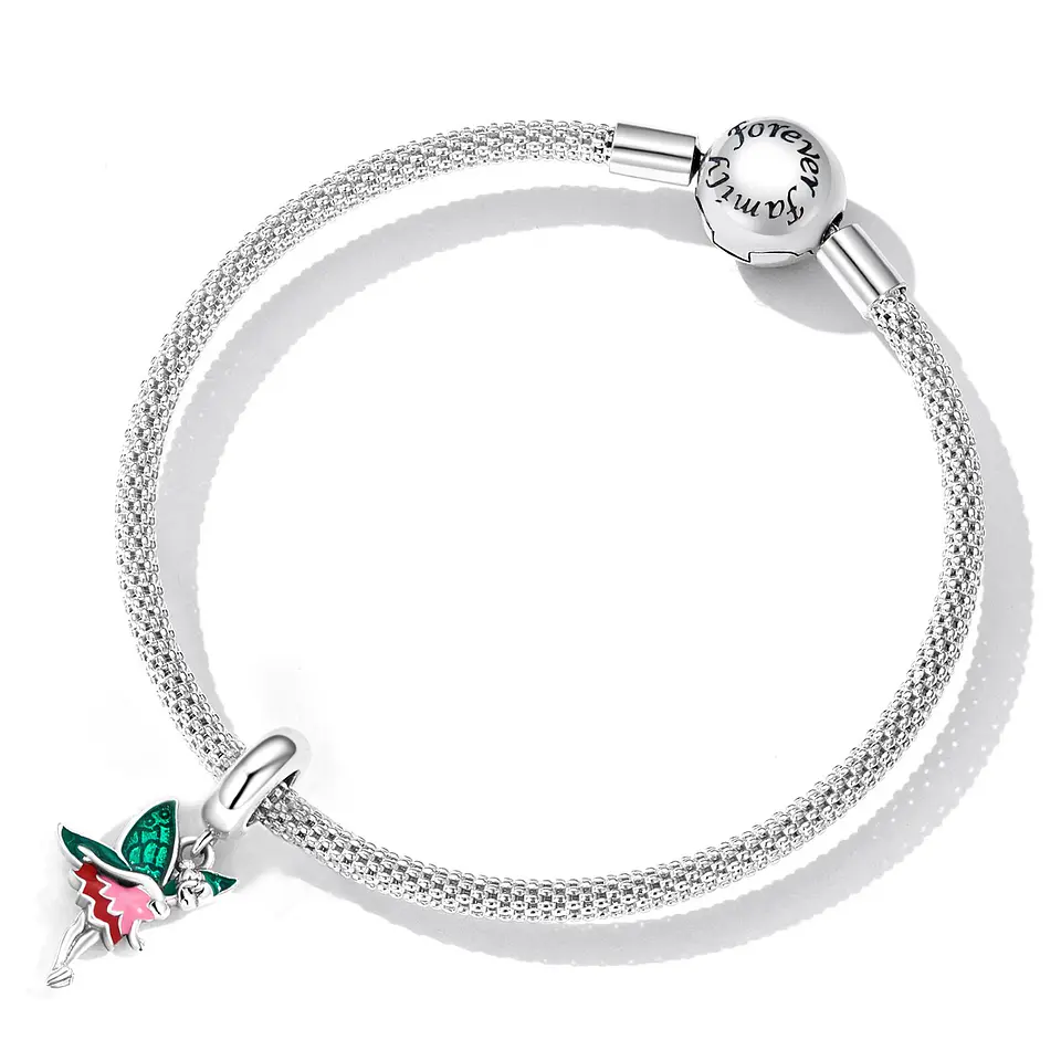 Charm Dije Plata Hada Elfo Colorida 2