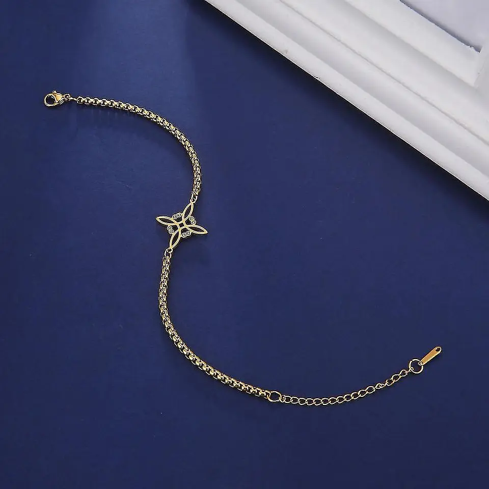 Pulsera Nudo de Bruja Celta Dorada Acero 2