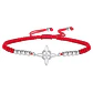 Pulsera Nudo de Bruja Celta Plateada Acero y Cuerda Roja - Miniatura 1