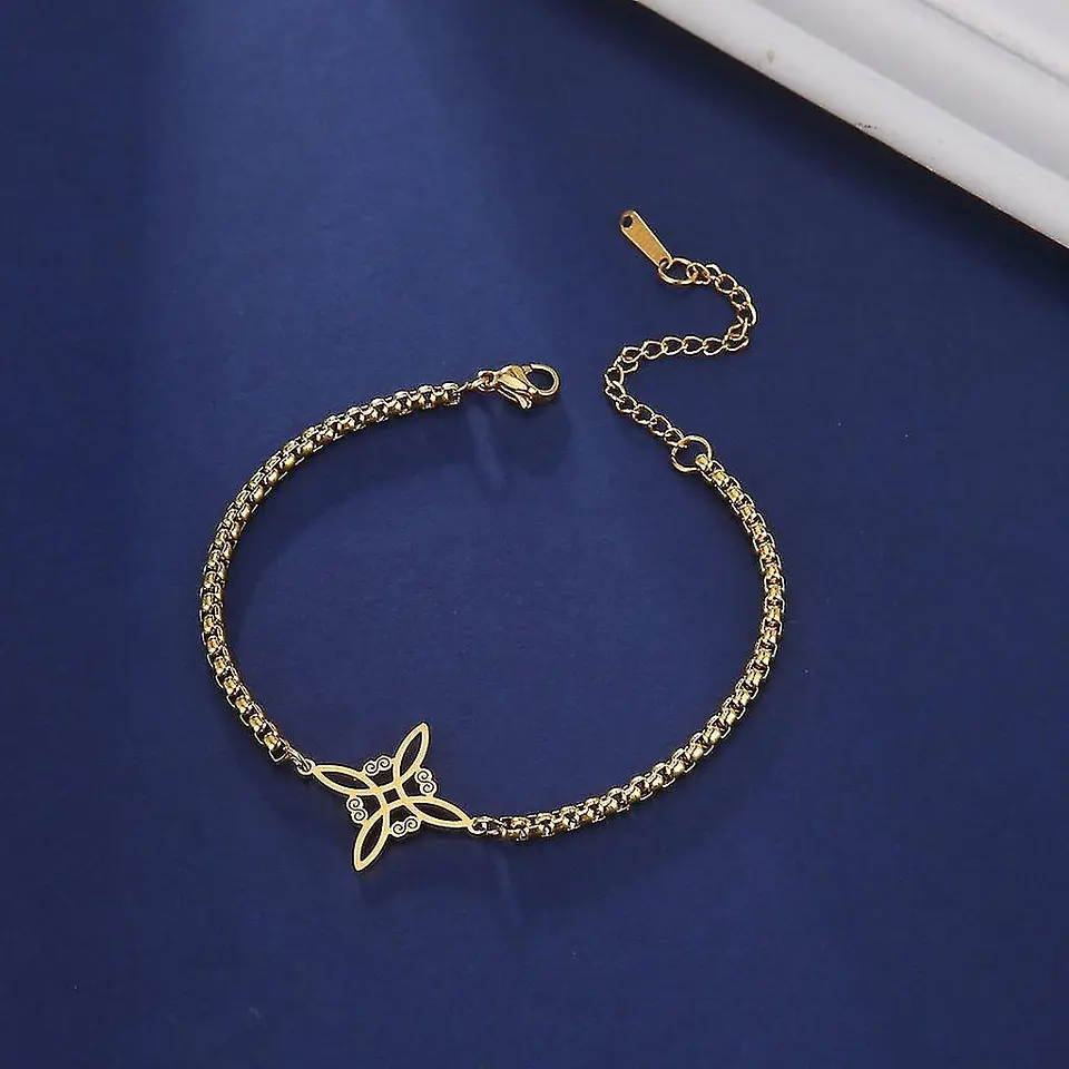 Pulsera Nudo de Bruja Celta Dorada Acero 3