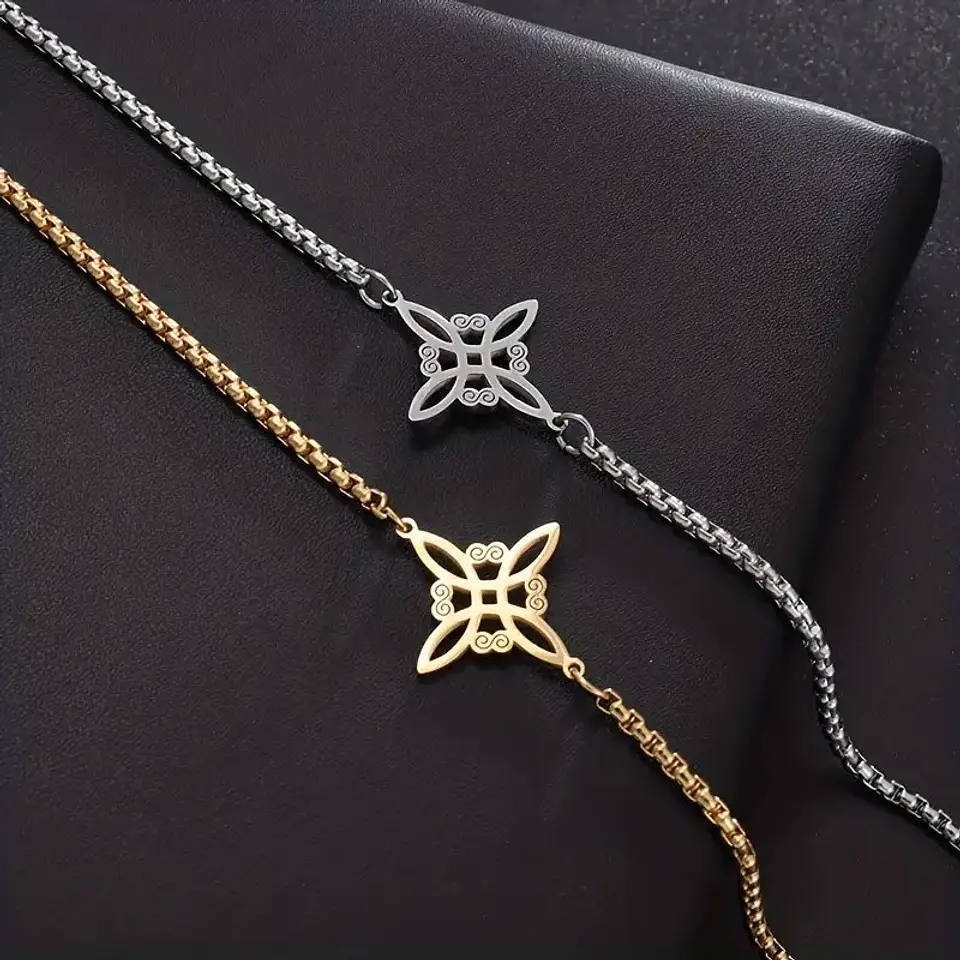 Pulsera Nudo de Bruja Celta Dorada Acero 4