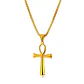 Colar Colgante Cruz Egipcia Ankh Acero 50mm Dorada - Miniatura 4