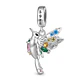 Charm Dije Colgante Colibrí Ave Pajaro de Cola - Miniatura 1