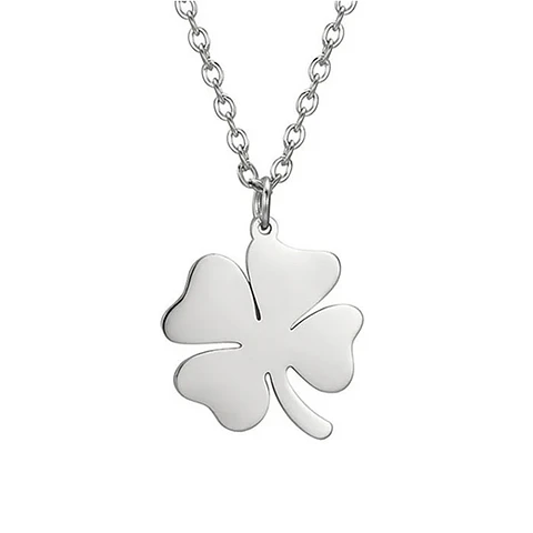 Colgante Collar trébol 4 Hojas 1097 Acero Plateado