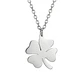 Colgante Collar trébol 4 Hojas 1097 Acero Plateado - Miniatura 1