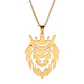 Collar Cabeza Leon Corona King Acero Dorado - Miniatura 1