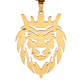 Collar Cabeza Leon Corona King Acero Dorado - Miniatura 2