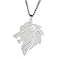 Collar Cabeza Leon King Acero Plateado - Miniatura 1