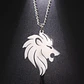 Collar Cabeza Leon King Acero Plateado - Miniatura 3