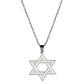 Colgante Collar Estrella David Biselada Acero Plateado - Miniatura 1