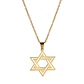 Colgante Collar Estrella David Biselada Acero Dorado - Miniatura 1