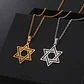 Colgante Collar Estrella David Biselada Acero Dorado - Miniatura 3