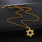 Colgante Collar Estrella David Biselada Acero Dorado - Miniatura 4