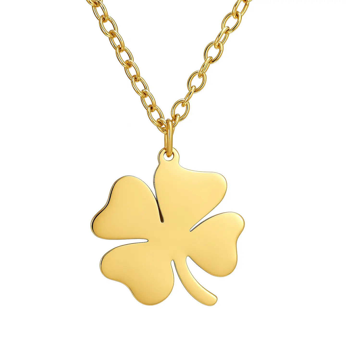 Colgante Collar trébol 4 Hojas 1111 Acero Dorado 1