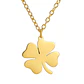 Colgante Collar trébol 4 Hojas 1111 Acero Dorado - Miniatura 1