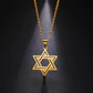 Colgante Collar Estrella David Biselada Acero Dorado - Miniatura 6