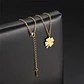 Colgante Collar trébol 4 Hojas 1111 Acero Dorado - Miniatura 5
