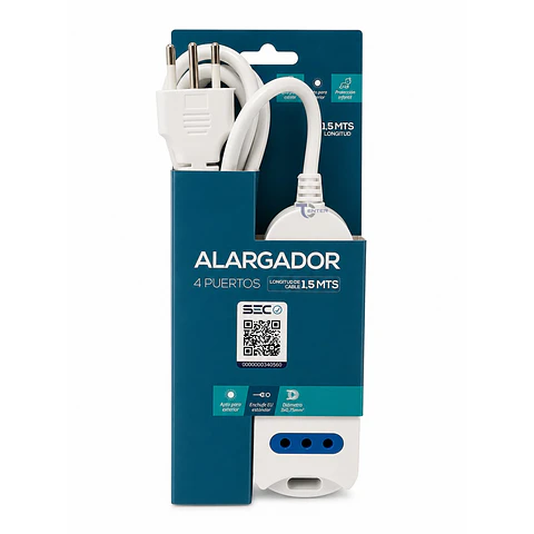 Alargador Eléctrico Raimax 1,5M 4 Pos RM0062W Blanco