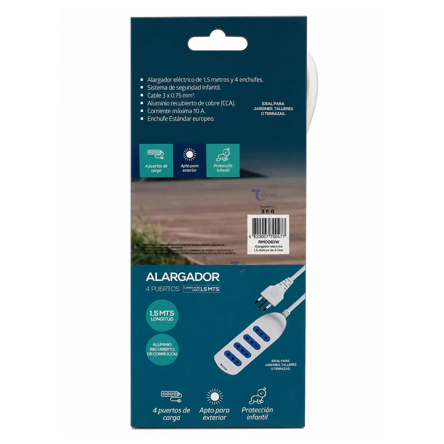 Alargador Eléctrico Raimax 1,5M 4 Pos RM0062W Blanco 6