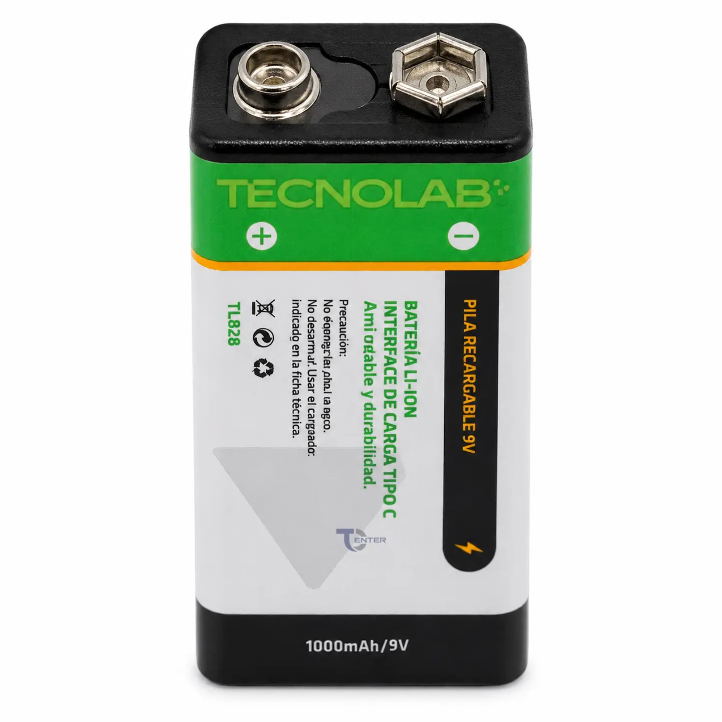 Pila Recargable 9V 1000mAh USB-C Tecnolab TL-828 4