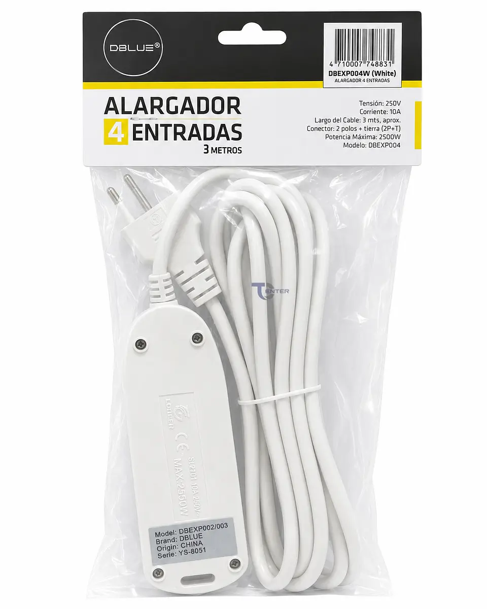 Alargador Dblue DBEXP004W 3M 4 Pos Blanco 6