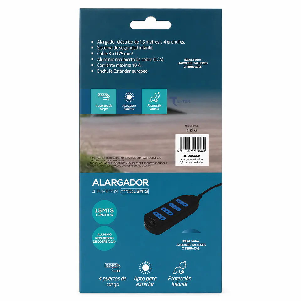 Alargador Raimax 4 Pos 1,5M RM0062BK Negro 6