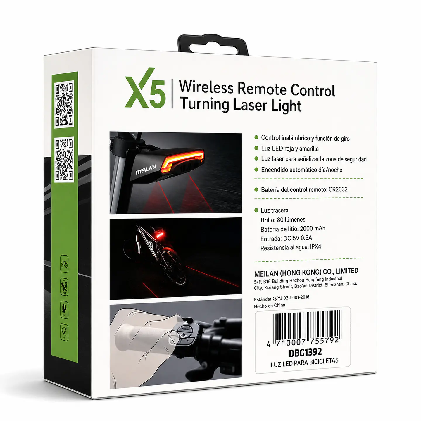 Luz Trasera Bicicleta MEILAN X5 Control y Láser 6