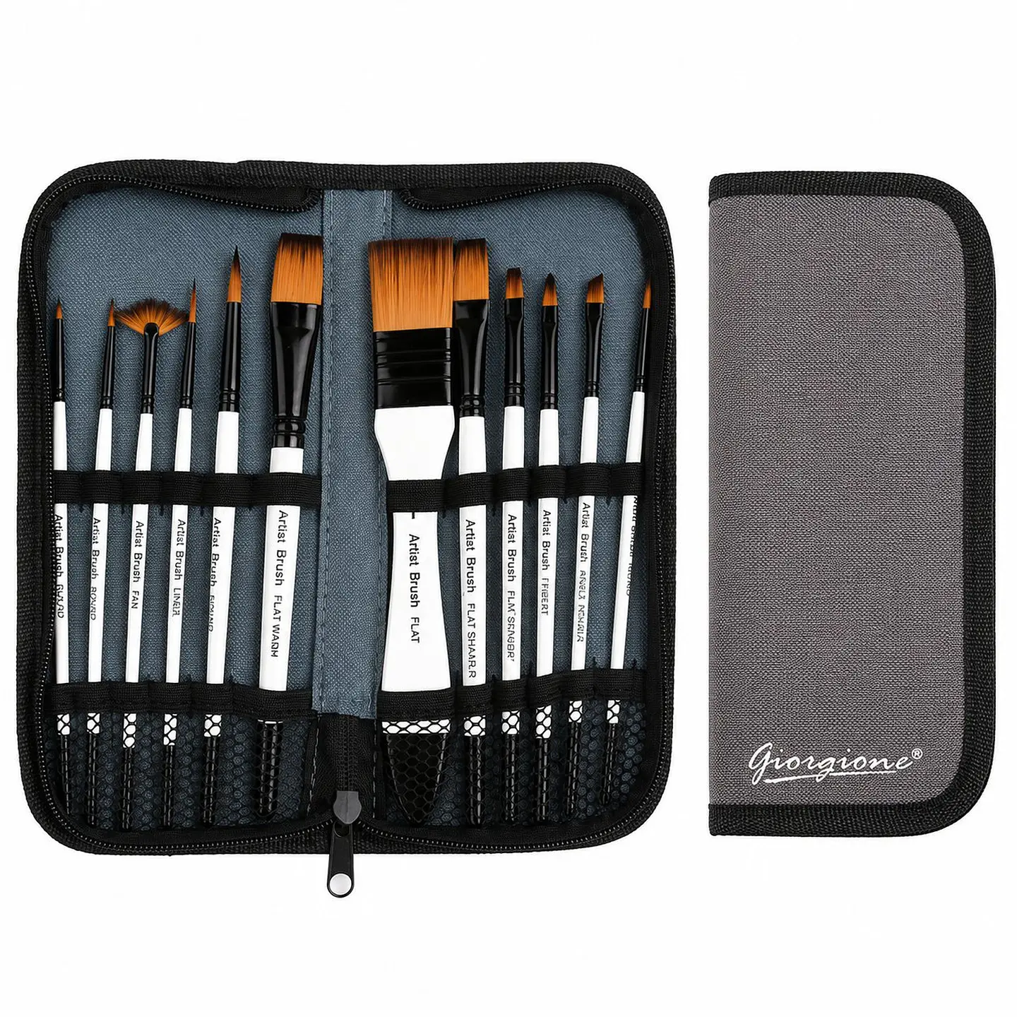 Set 12 Pinceles Giorgione G-F130 Acrílico y Acuarela 1