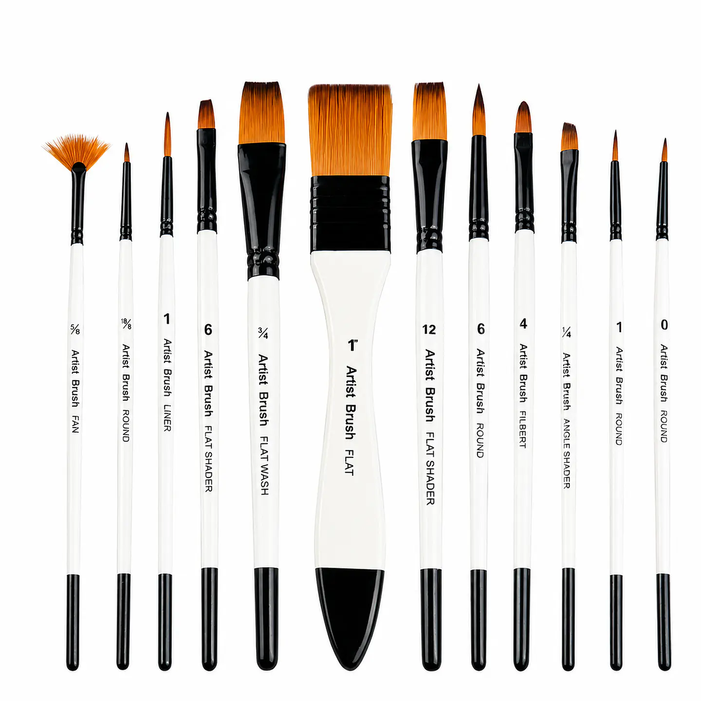 Set 12 Pinceles Giorgione G-F130 Acrílico y Acuarela 2