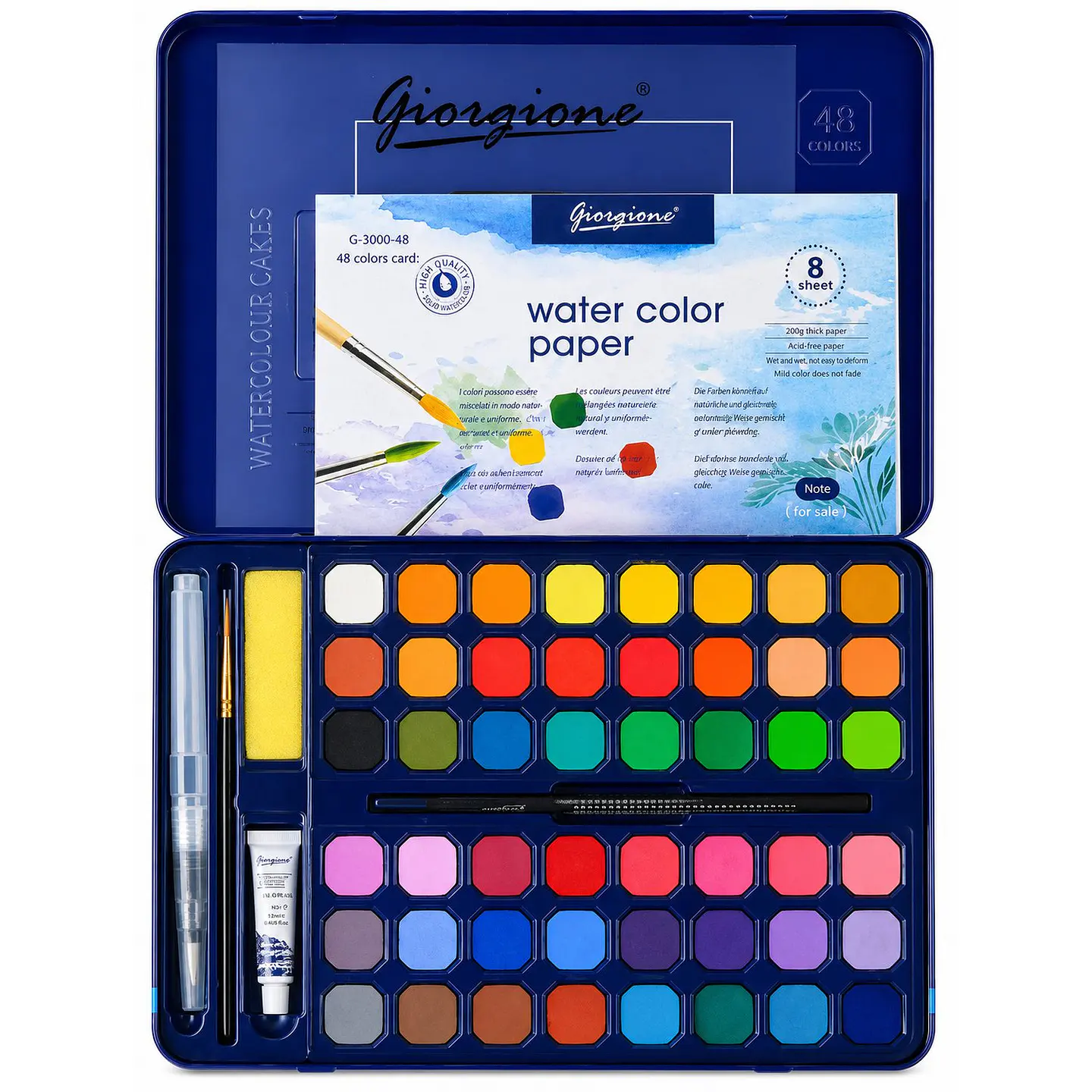 Set 48 Acuarelas en Pastilla Giorgione G-900 con Papel 1