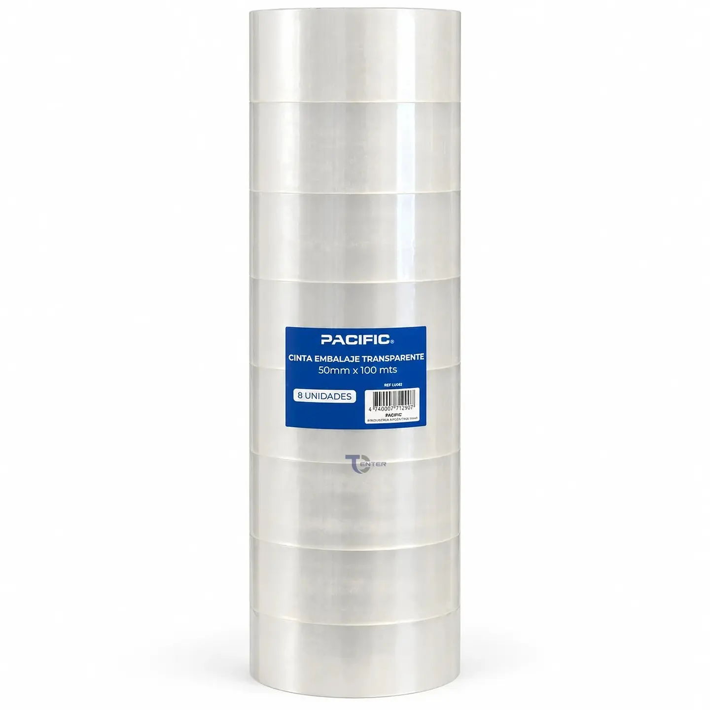 Pack 8 Cintas de Embalaje Transparente Pacific 50mm x 100m 1