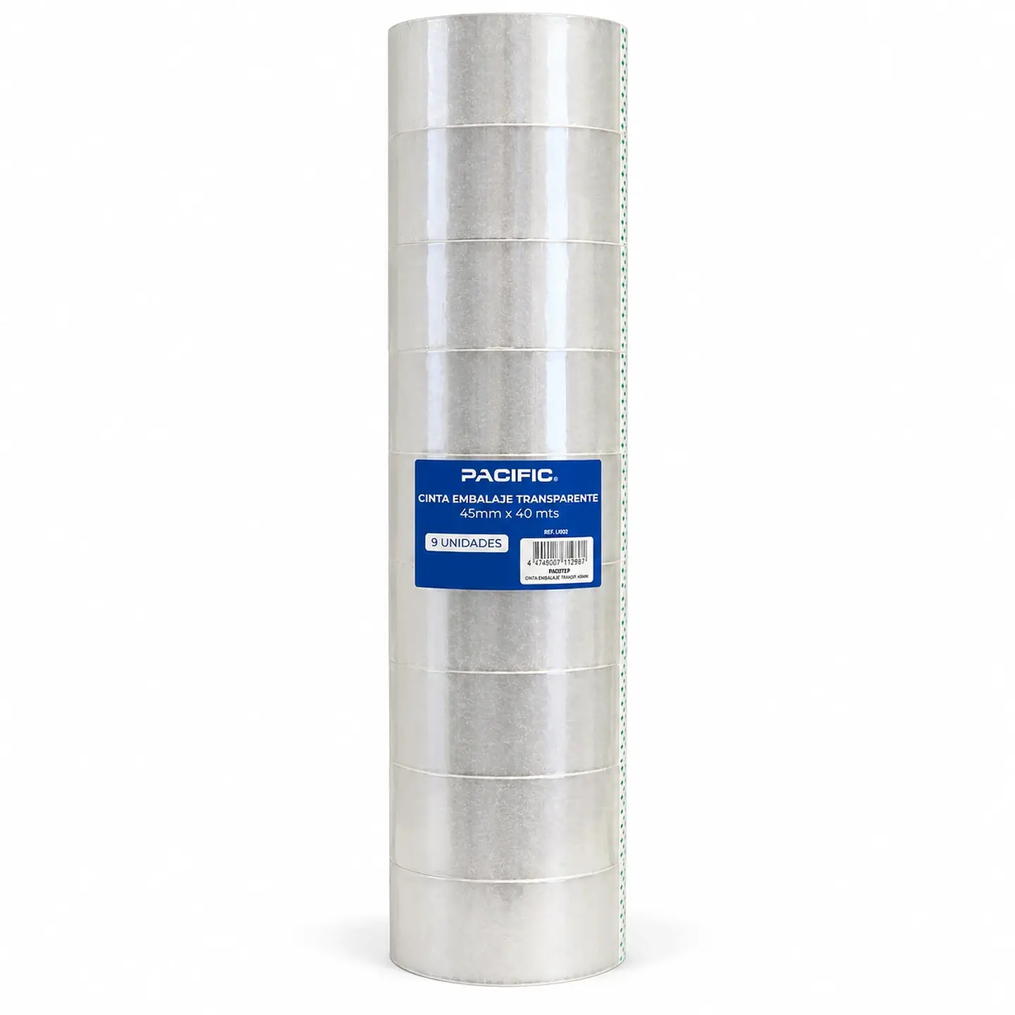 Pack 9 Cintas de Embalaje Transparente Pacific 45mm x 40m 2