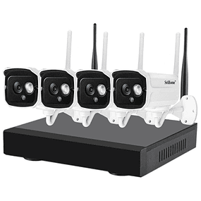 Kit de vigilância IP SriHome com 4 câmeras