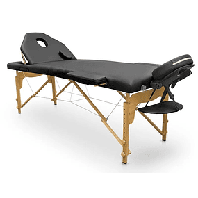 Portable wooden table PRO 186 x 66 cm + Backrest PLUS - Black