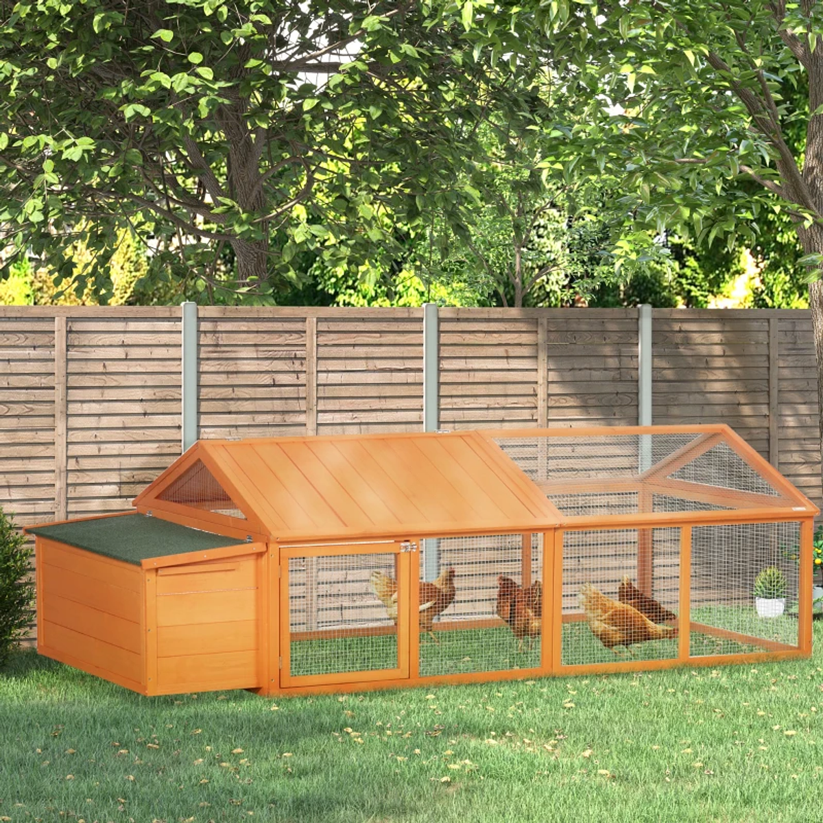 Deluxe – Casa gallinero grande de madera para patio trasero, para 3 a 5  pollos, con caja de nido