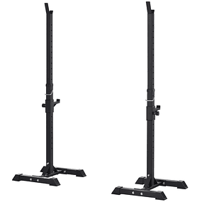 Adjustable Weight Bar Support Steel Weight Lifting Rack Load Max. 150kg Home Gym Training 50x49x124-154cm Black