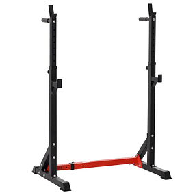 Adjustable Weight Bar Holder Multifunctional Workout Stand Home Gym Load 150kg Height Adjustable 121-171cm Black and Red