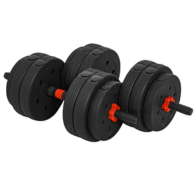 Conjunto de halteres 2 em 1 25 kg com barra ajustável Treinamento de força e levantamento de peso para ginasio preto