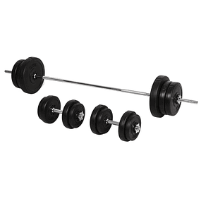 Barbell Set with 14 Interchangeable Weight Plates up to 55kg Bodybuilding Adjustable Barbell and Weight Set Home Fitness Training Gym Black