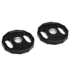 Set of 2 Olympic Weight Plates 5kg Cast Iron Weight Plates with 5cm Hole Ø24x3.5 cm Black