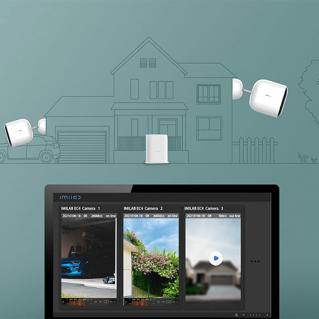 Imilab Gateway + Câmera de segurança Imilab EC4 4MP Bateria 5200 mAh