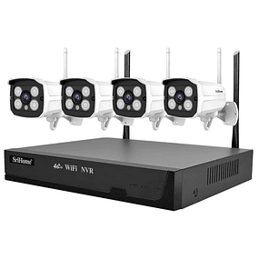 Sricam NVS001B 8CH 4G NVR 1080P Kit de Video Vigilancia + 4 Cámaras